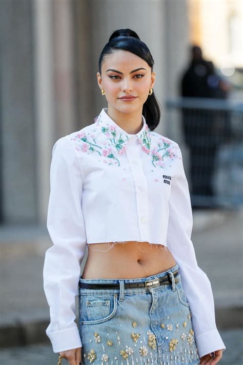 camila mendes miu miu|Miu Miu Mini Skirts Flocked to Paris for the Brand’s Fall Show.